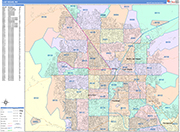 Las Vegas  Wall Map Color Cast Style